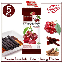 5 Pcs – Cherry Flavour Torshi Sevan Original Persian Lavashak – Authentic Iranian Fruits Leather Sheets | Premium Sour Fruit Bar In Khatta Meetha