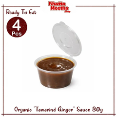 4 Pcs Set – Organic Lavashak Tamarind Ginger Sauce 30g | Imli and Adrak Chutney Paste – Tangy & Spicy Dipping Chatni In Khatta Meetha