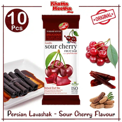 10 Pcs Cherry Flavour – Torshi Sevan Original Persian Lavashak – Authentic Iranian Fruits Leather Sheets | Premium Sour Fruit Bar In Khatta Meetha