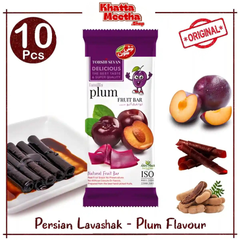10 Pcs – Plum Flavour Torshi Sevan Original Persian Lavashak – Authentic Iranian Fruits Leather Sheets | Premium Sour Fruit Bar In Khatta Meetha